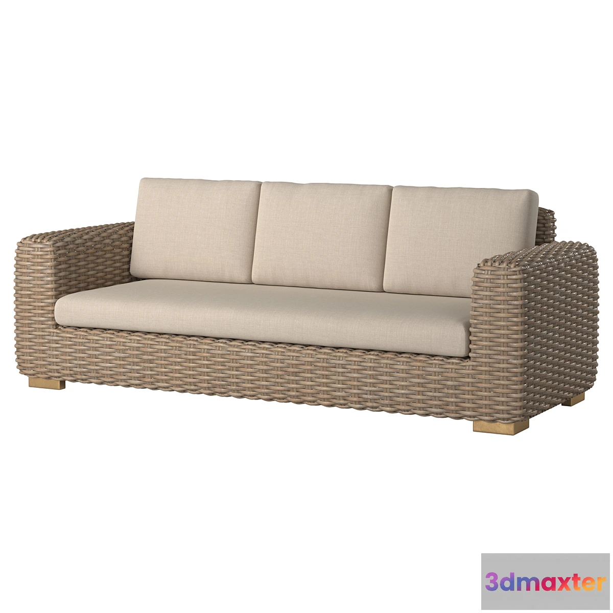 605239 - 3 Seat Wicker Sofa