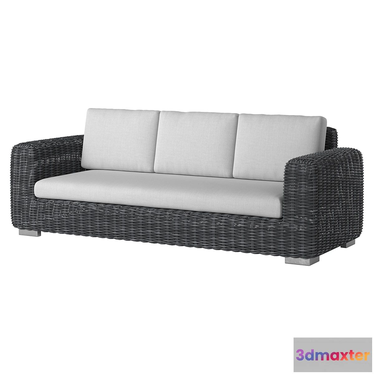 605253 - 3 Seat Wicker Sofa 02