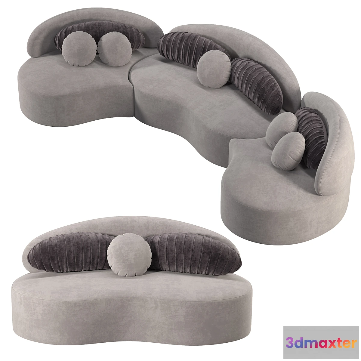 605403 - Modern 7-Seat Modular Sofa Round Sectional Sofa