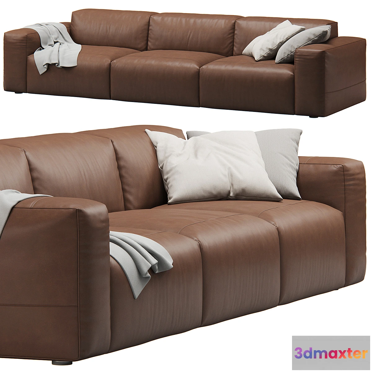 605745 - Leather 3seat Cloud Sofa by Prostoria