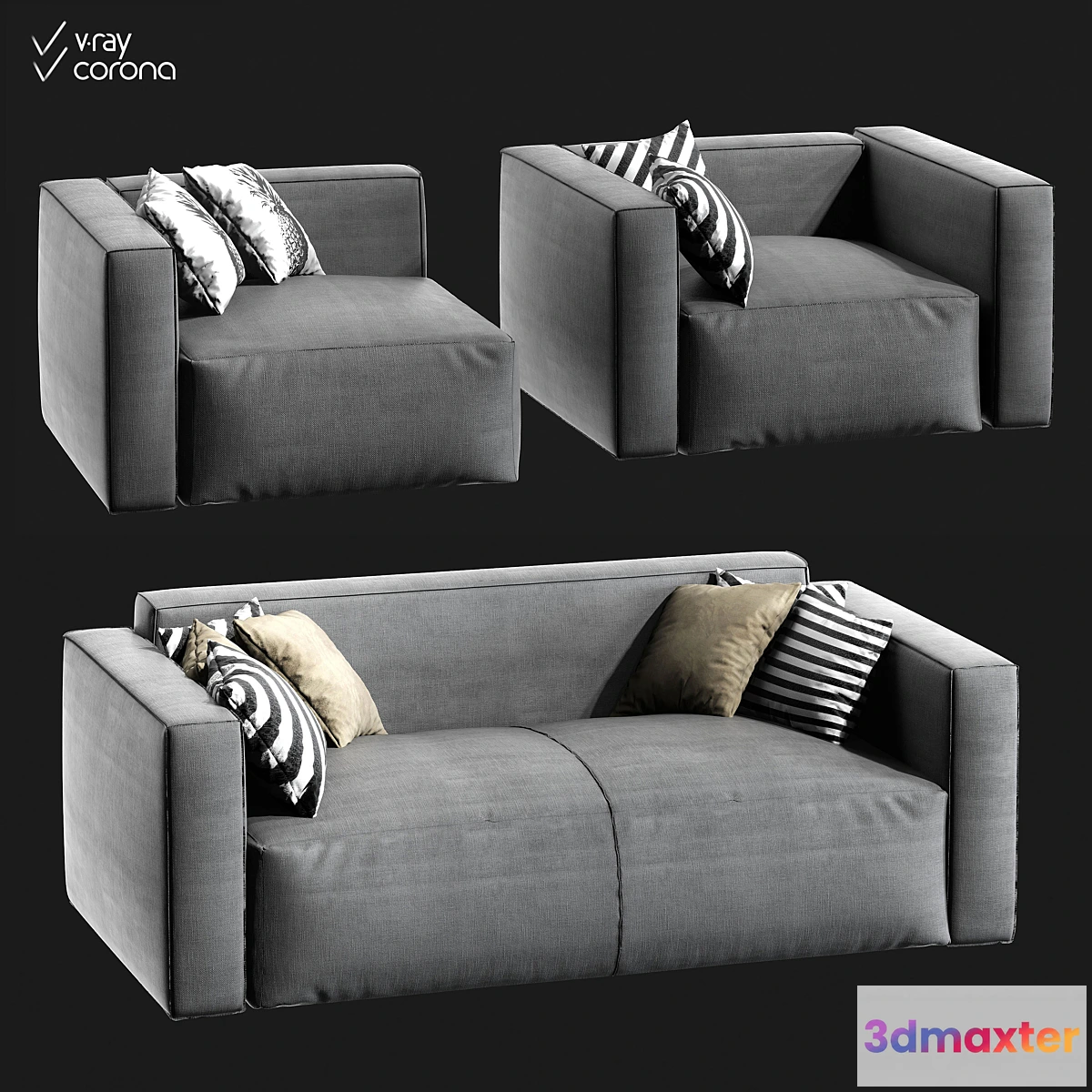 606095 - Sofa and two armchairs Jamni Ashley