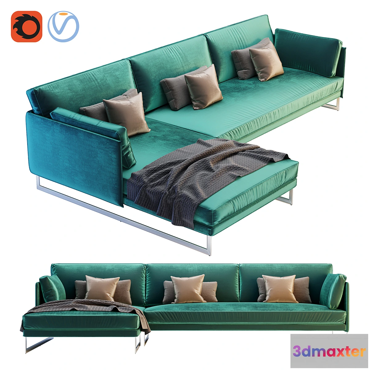 606397 - Saba Livingston Three Seater Corner Sofa
