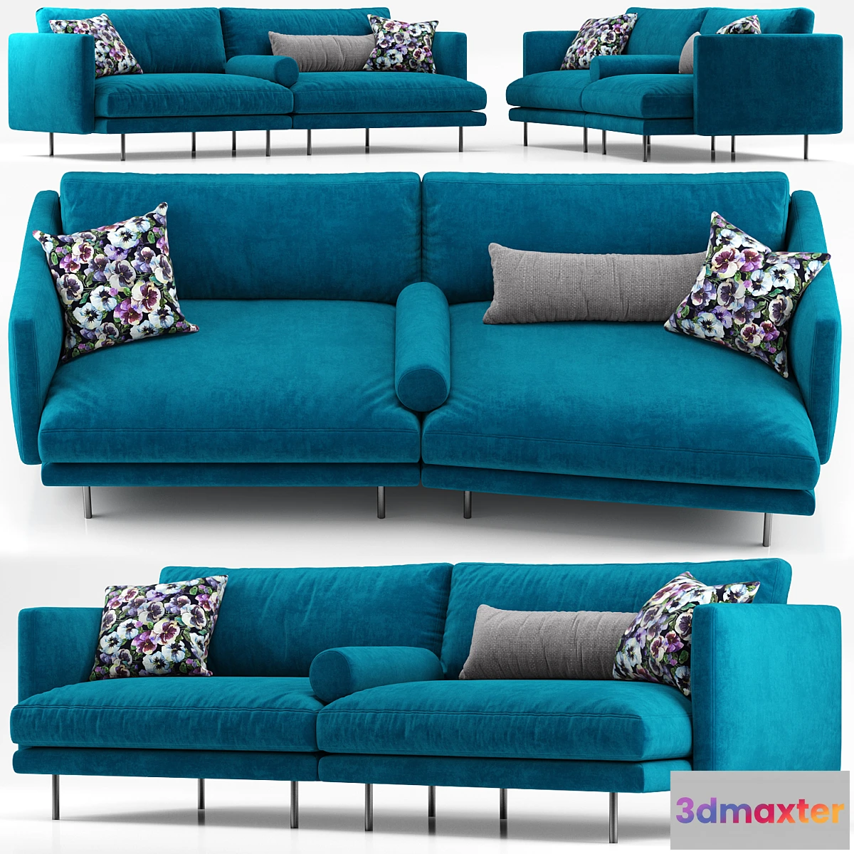 621731 - Mies two seater sofa blue - Calligaris