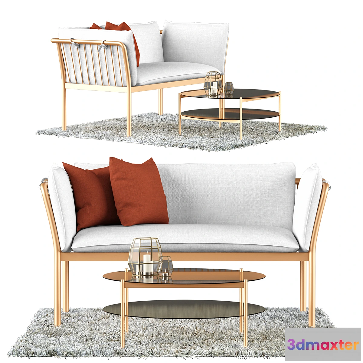 621799 - Metal Sofa and Coffee Table