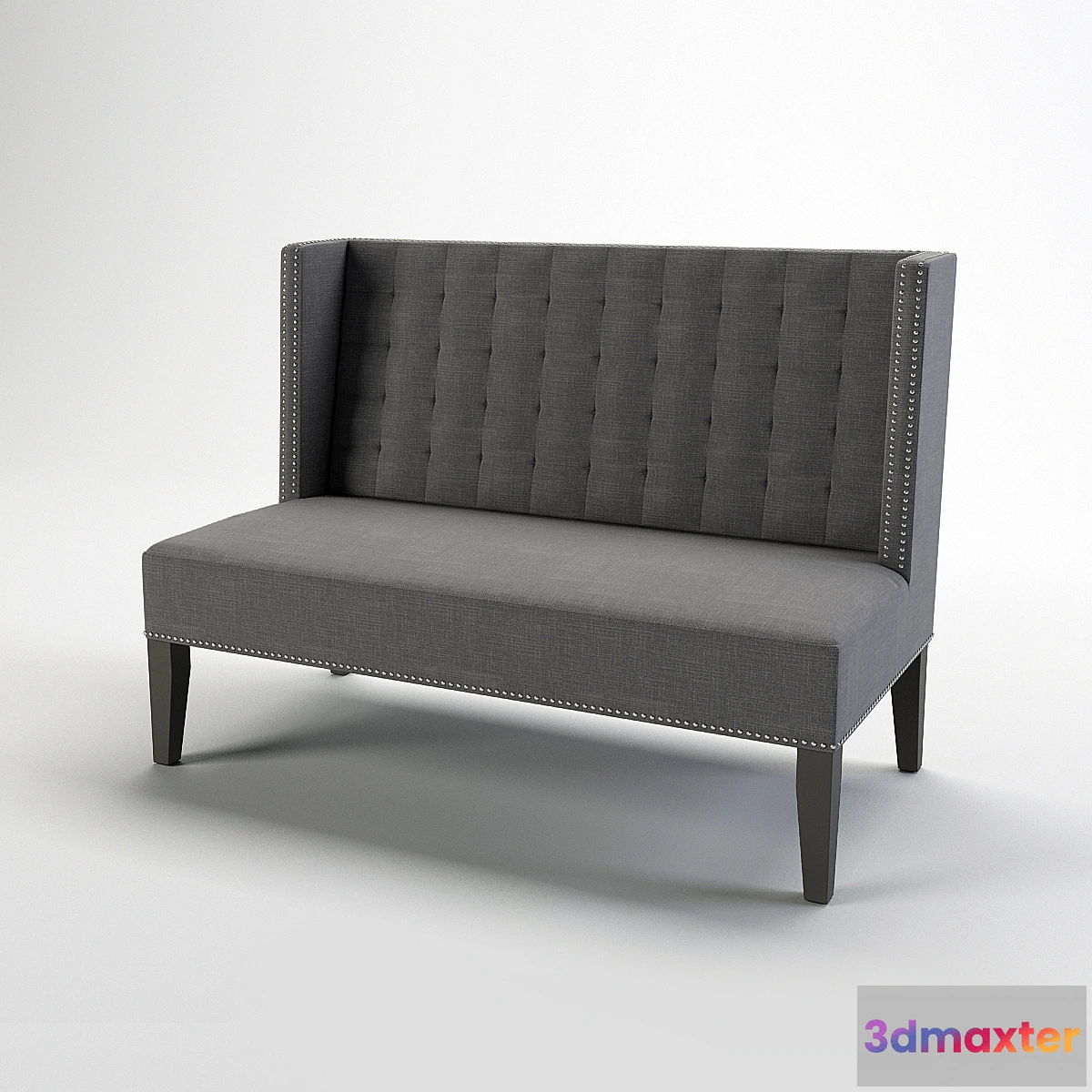 634487 - Baxton Owstynn Gray Linen Modern Banquette Bench