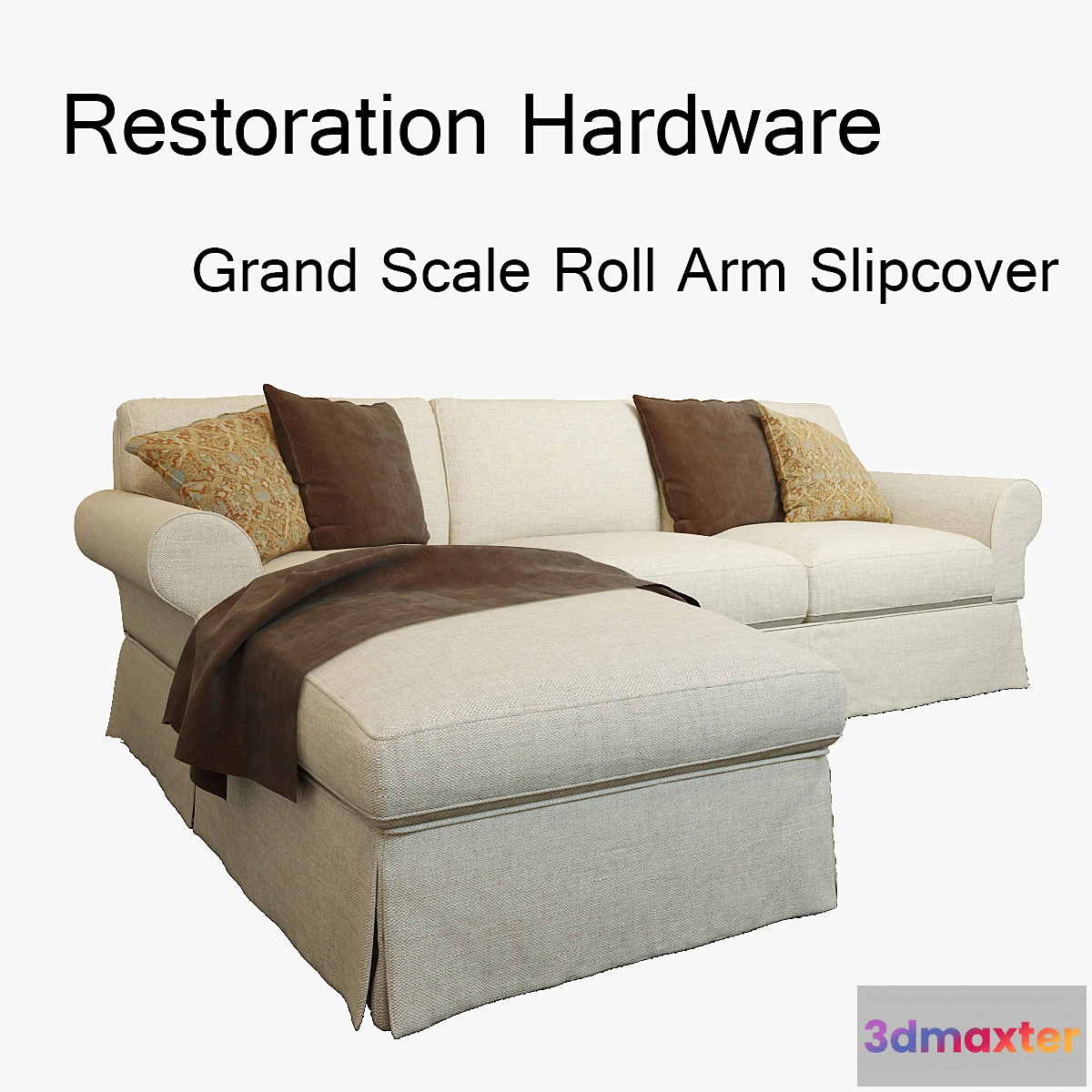 634491 - Restoration Hardware grand scale roll arm slipcover