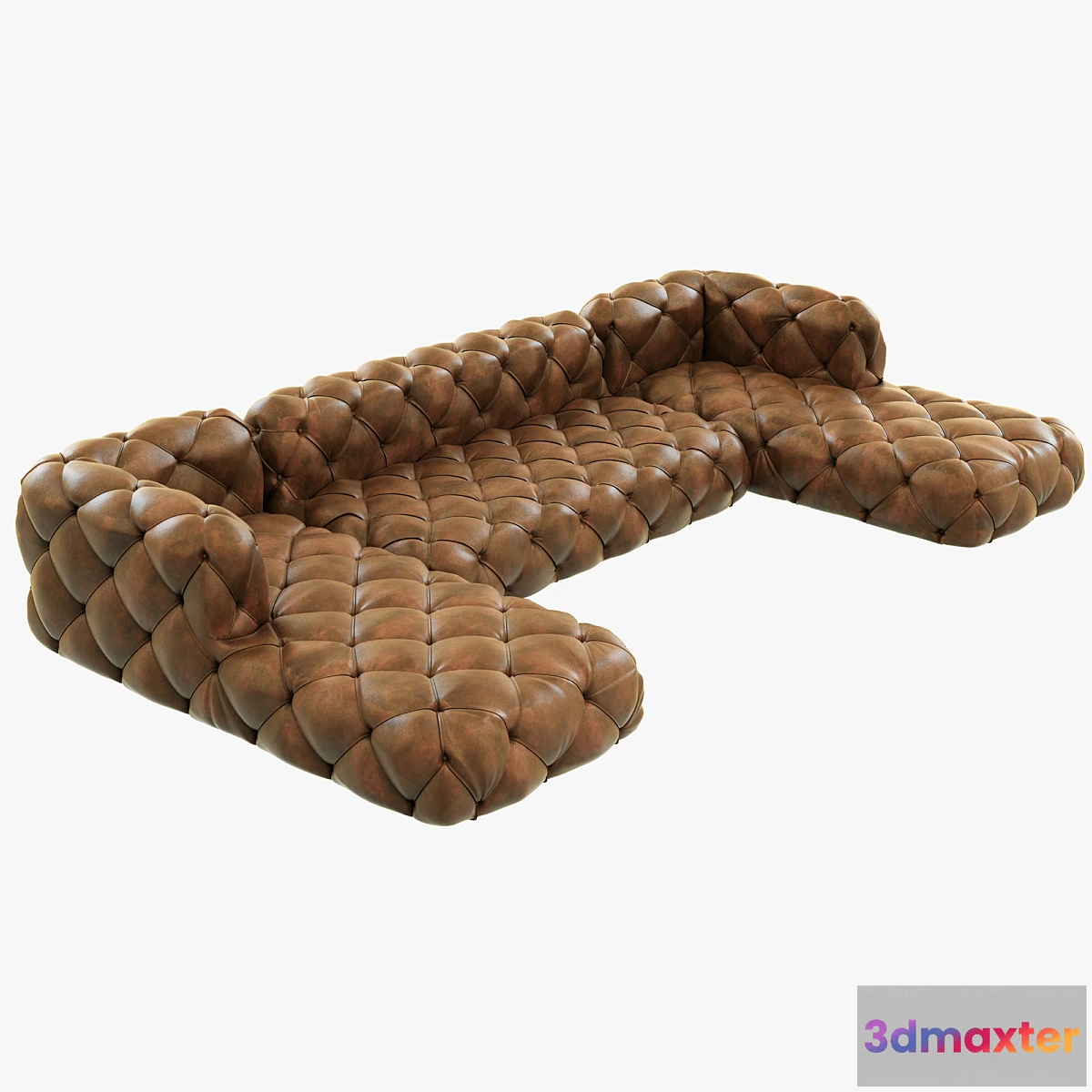 639179 - Restoration Hardware Soho Tufted Leather U-Chaise Sectional