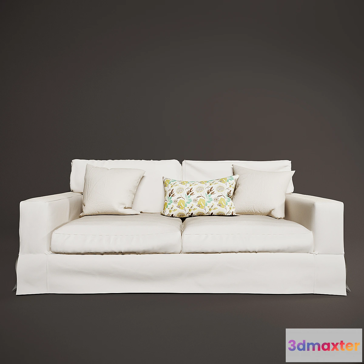 642111 - PB comfort square slipcovered sleeper sofa