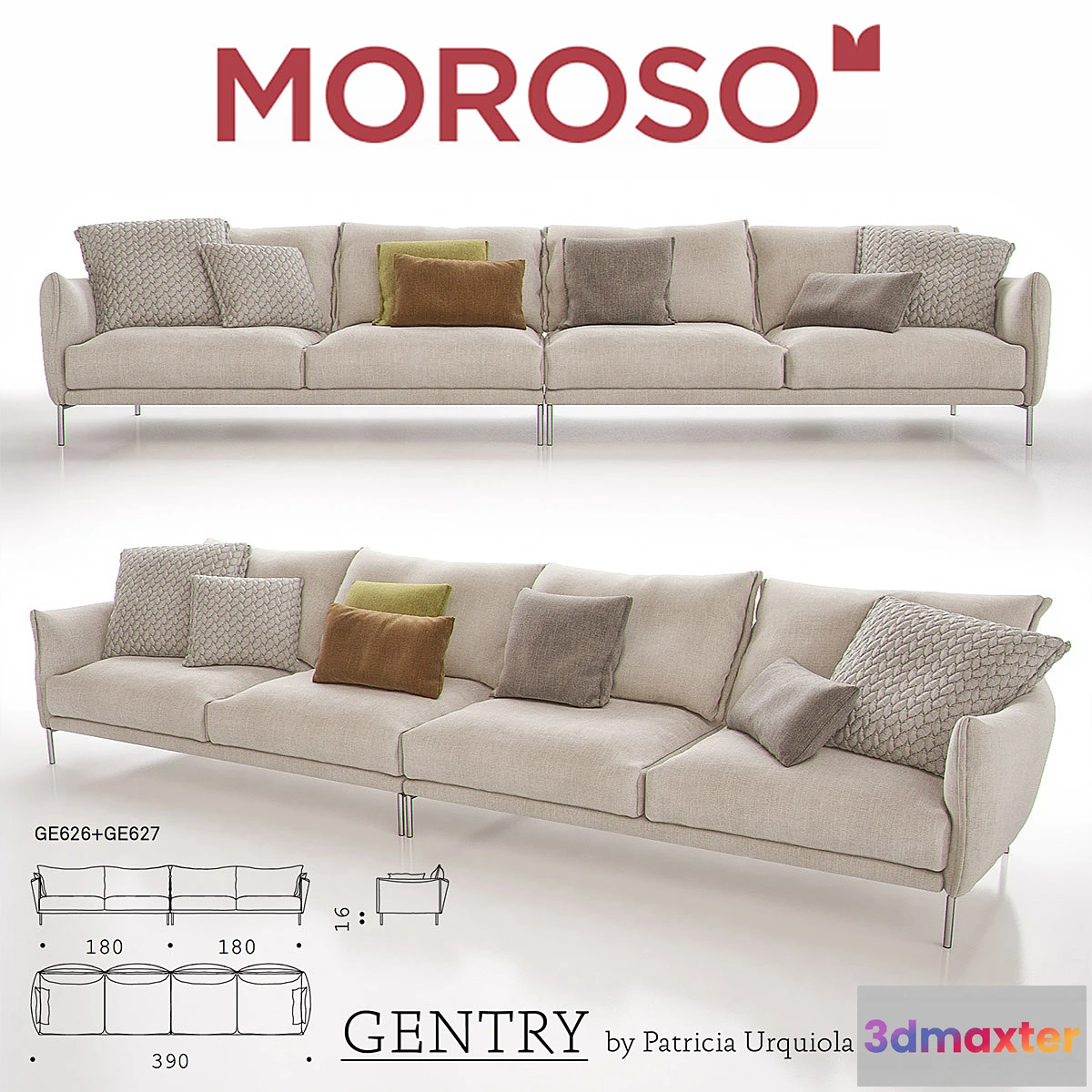 648207 - MOROSO GENTRY GE626 + GE627 Sofa