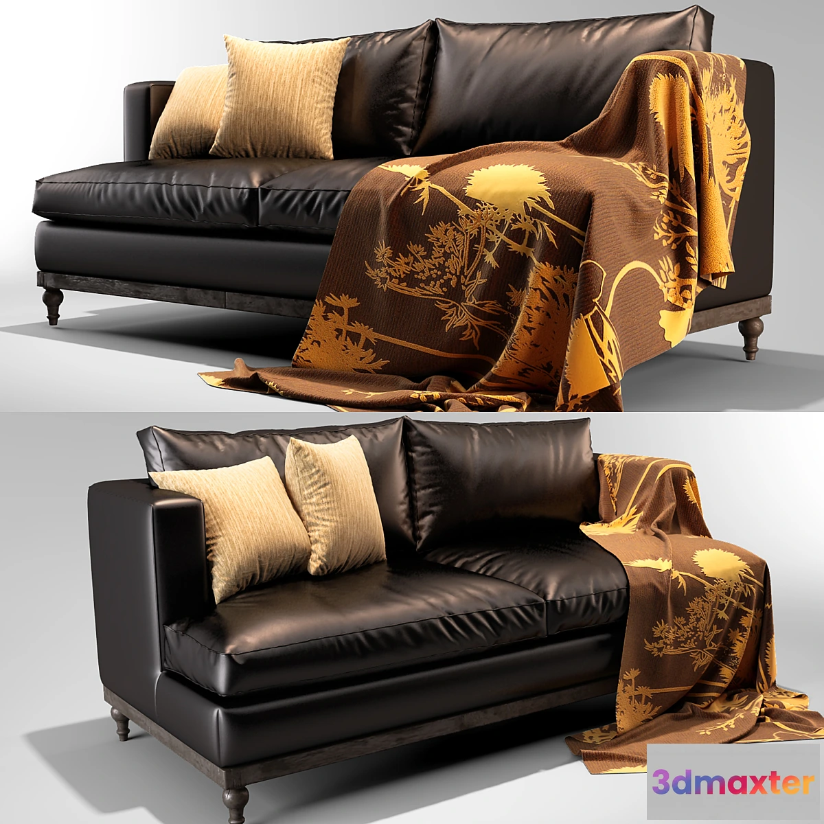 652375 - black leather sofa