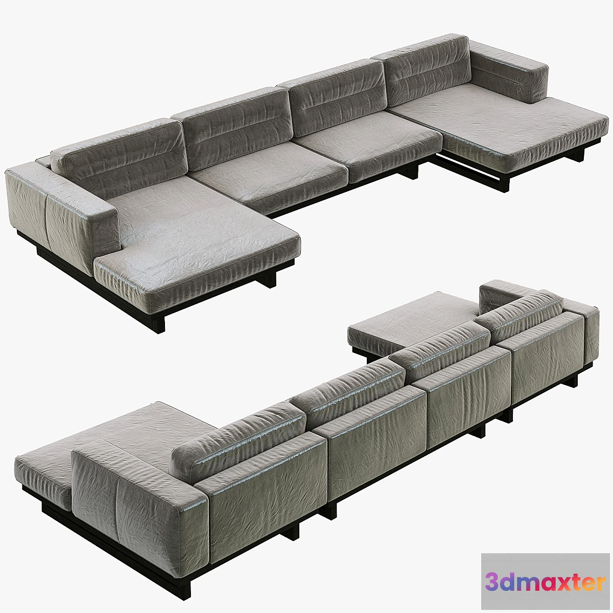 652585 - Restoration Hardware Durrell Leather U-Chaise Sectional