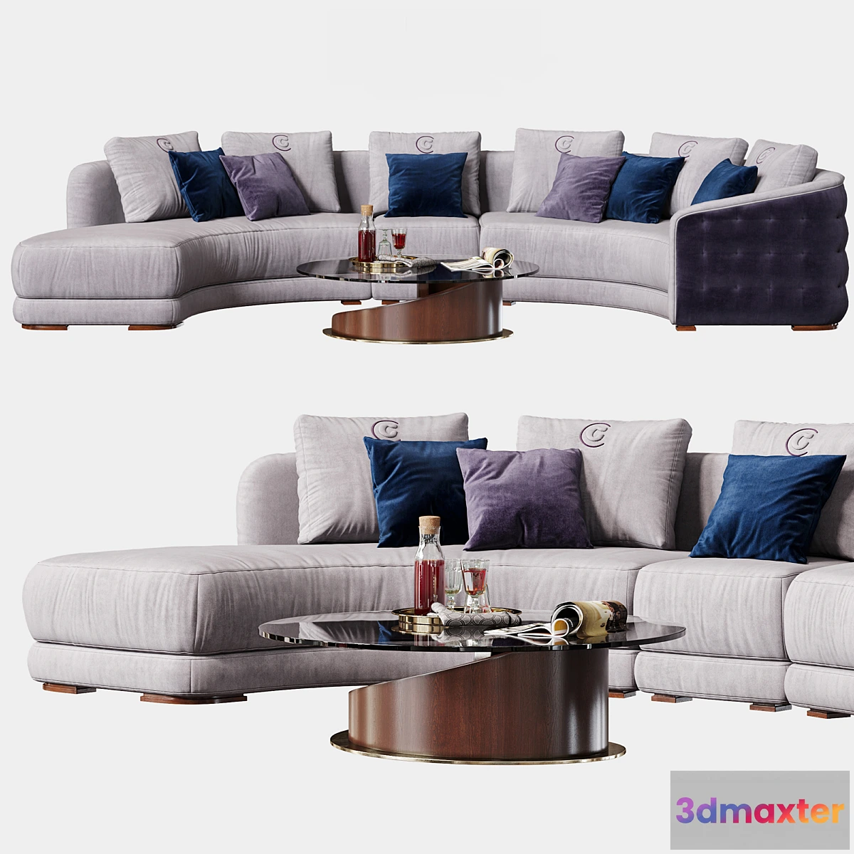 654299 - Carpanelli Contemporary Desyo Sofa Curvy Table Minerva