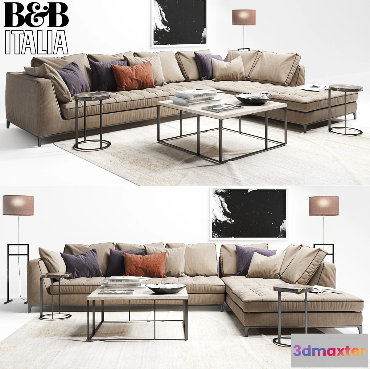 662361 - Sofa B & B Italia Lucrezia with pillows