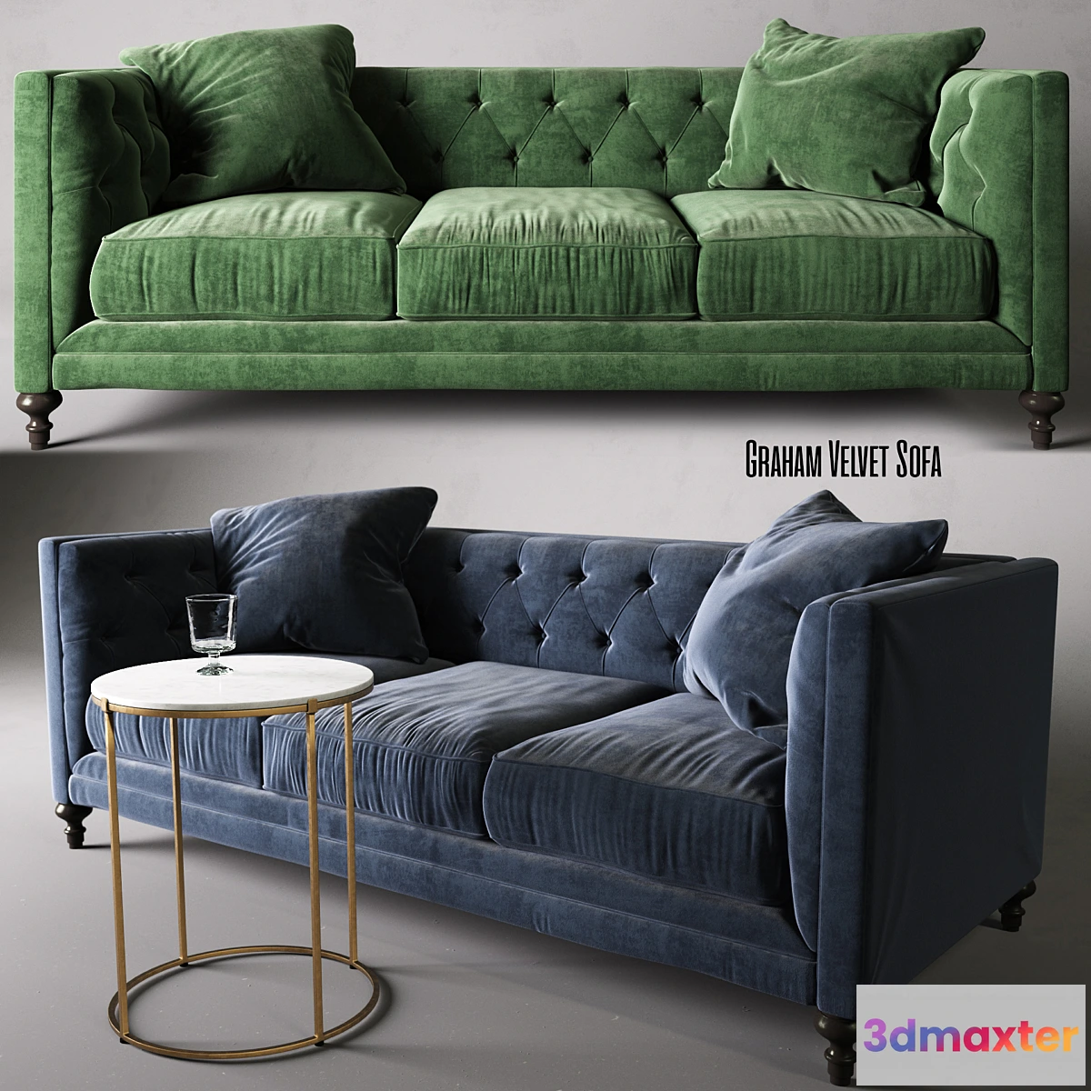 669939 - Leavenworth Side Table & Graham Velvet Sofa