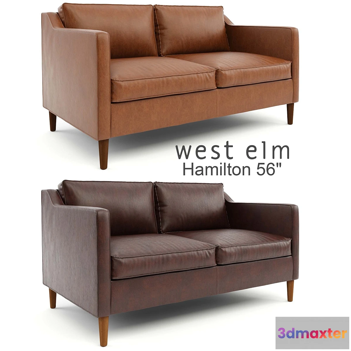 671567 - West Elm Hamilton Leather Sofa 56