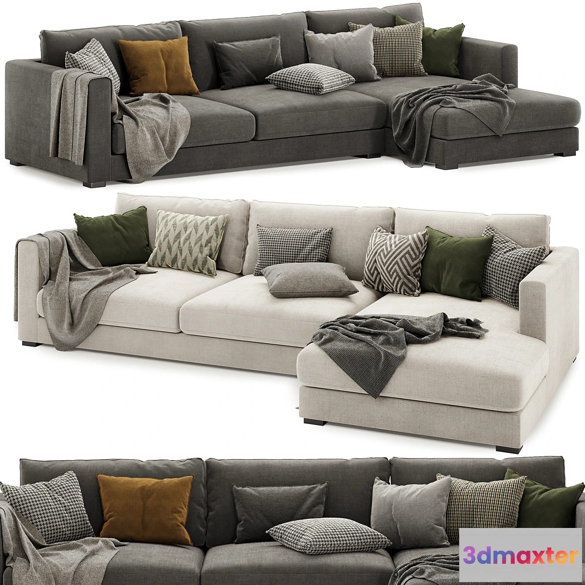 678521 - Brockley Large Chaise Corner Sofa