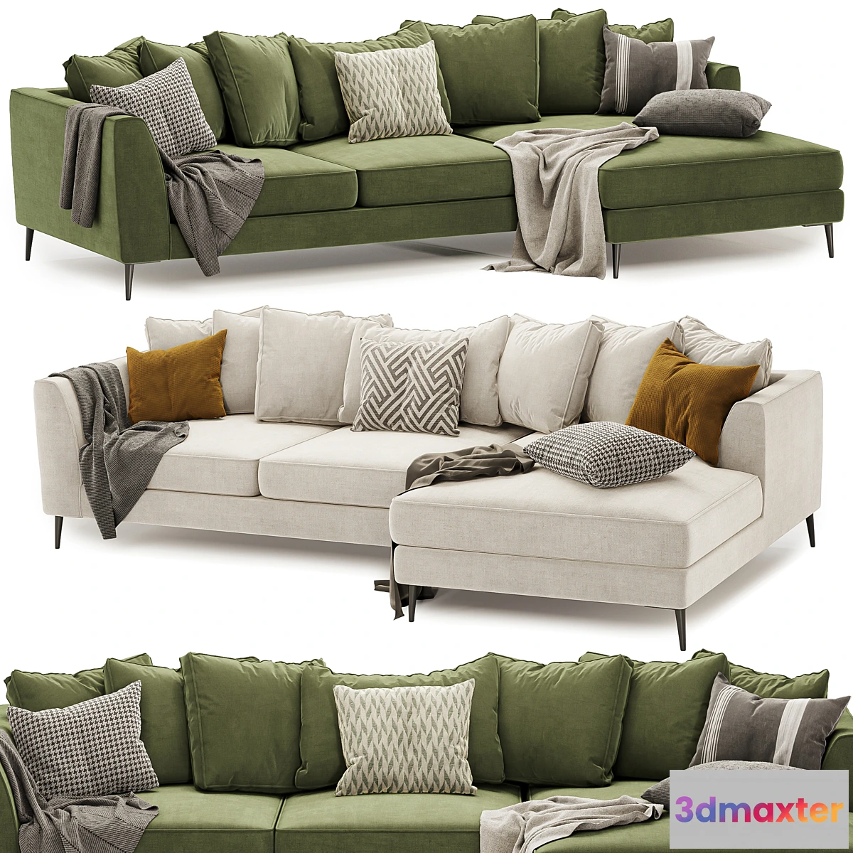 678585 - London Large Pillow Back Chaise Sofa