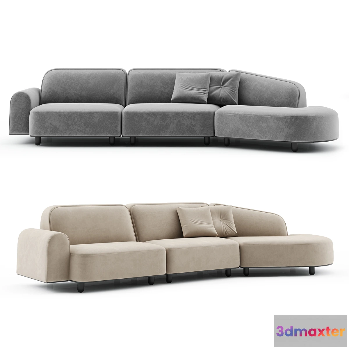 678777 - Freeform Curved Sofa With Arm Vladimir Kagan