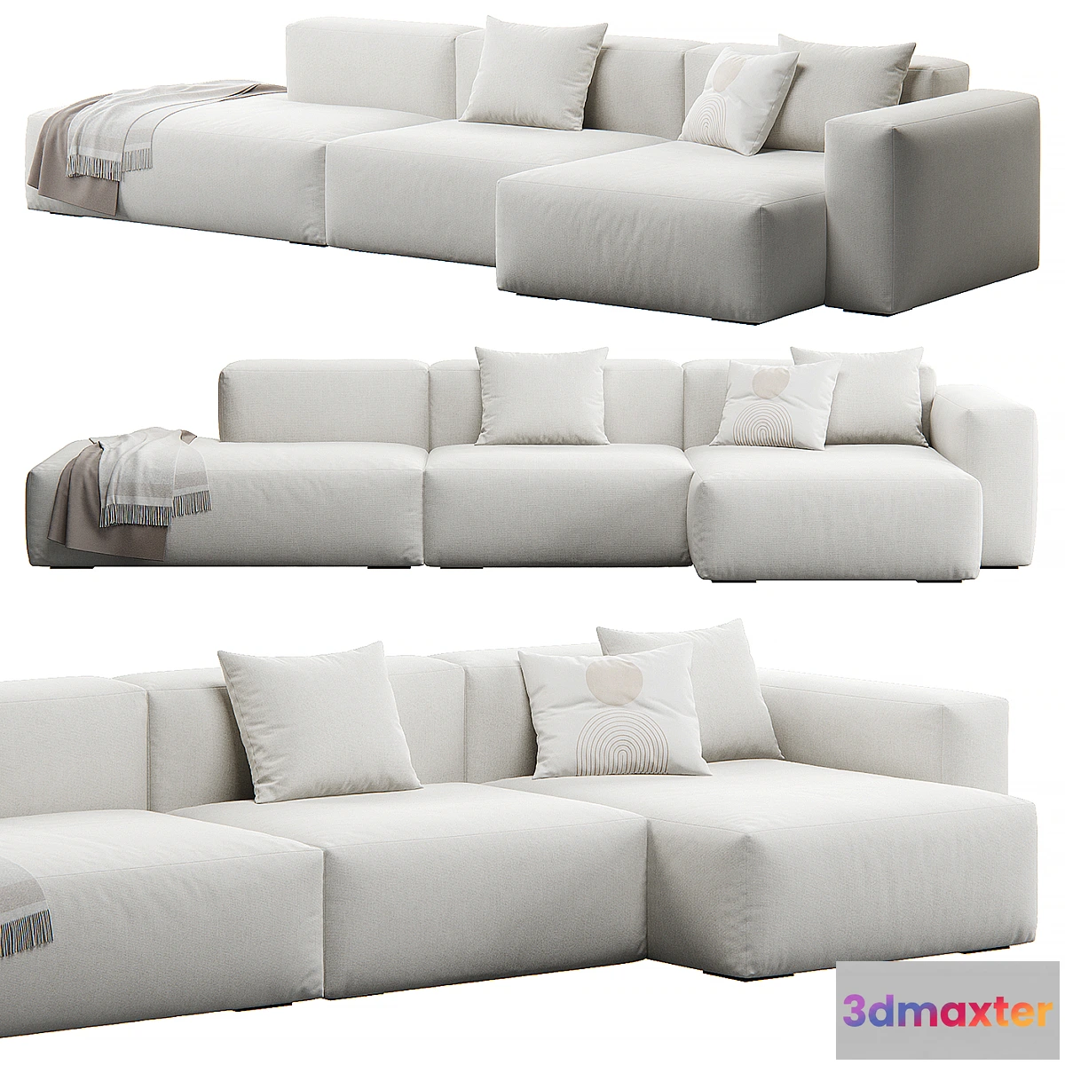 678823 - Mags Soft Corner Lounge 3seat Sofa by HAY