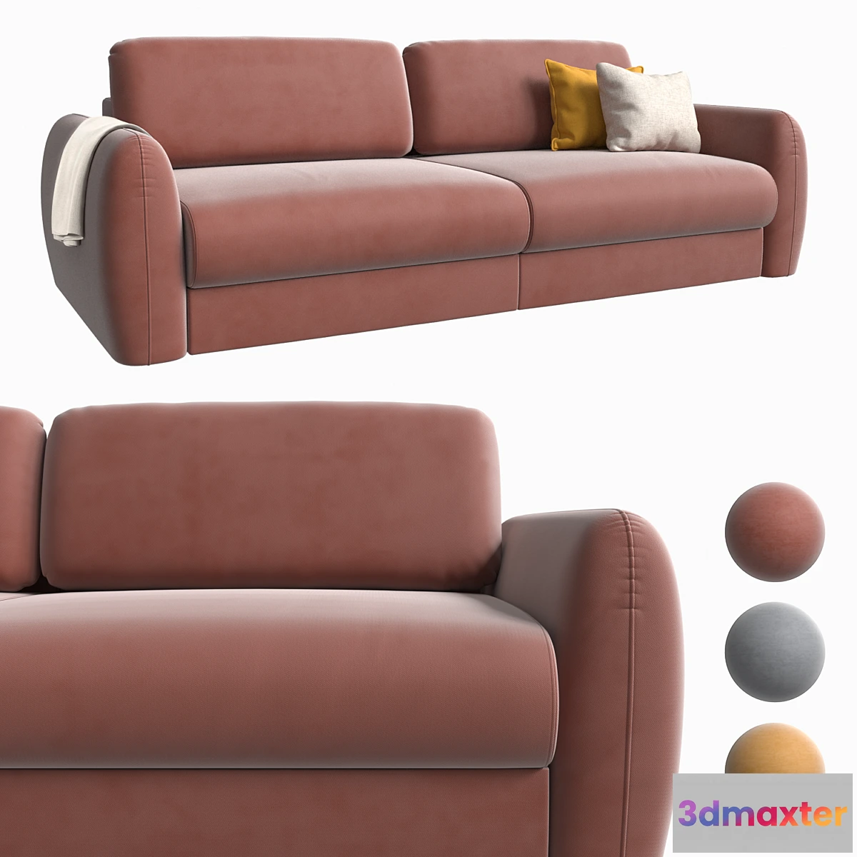 678899 - Sofa Biani Velvet Terra