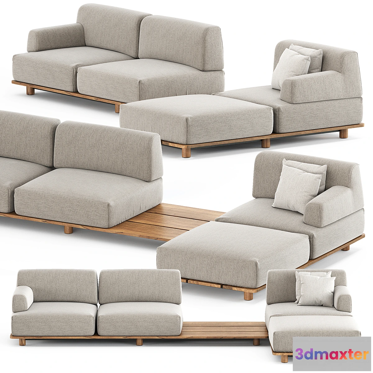 694972 - Palco sofa module set 3 by Kristalia