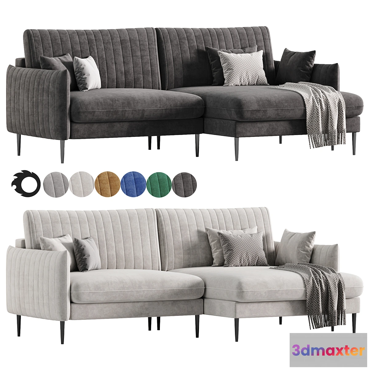 695138 - Svaut velvet Sofa