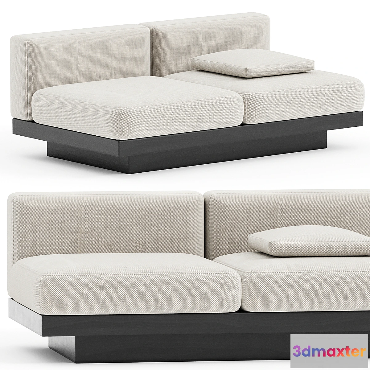 695656 - BENCH TWO SEATER BONE - BLACK INDOOR RUDOLPH