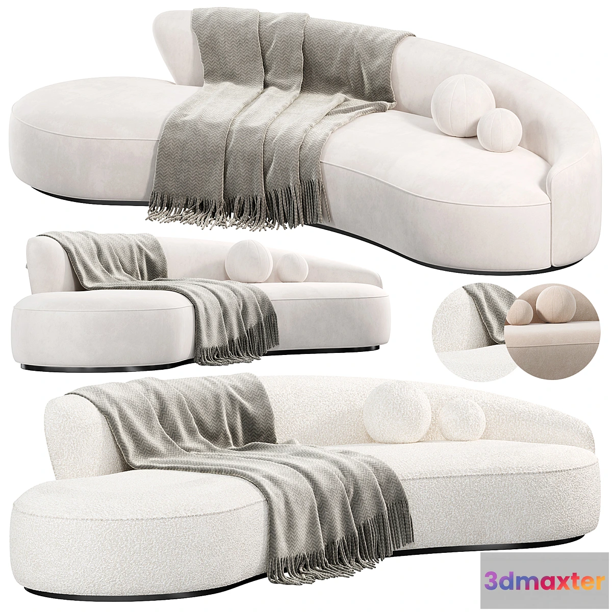 695804 - Marseille 2 Curved Sofa ni Mohair sofas - No.2