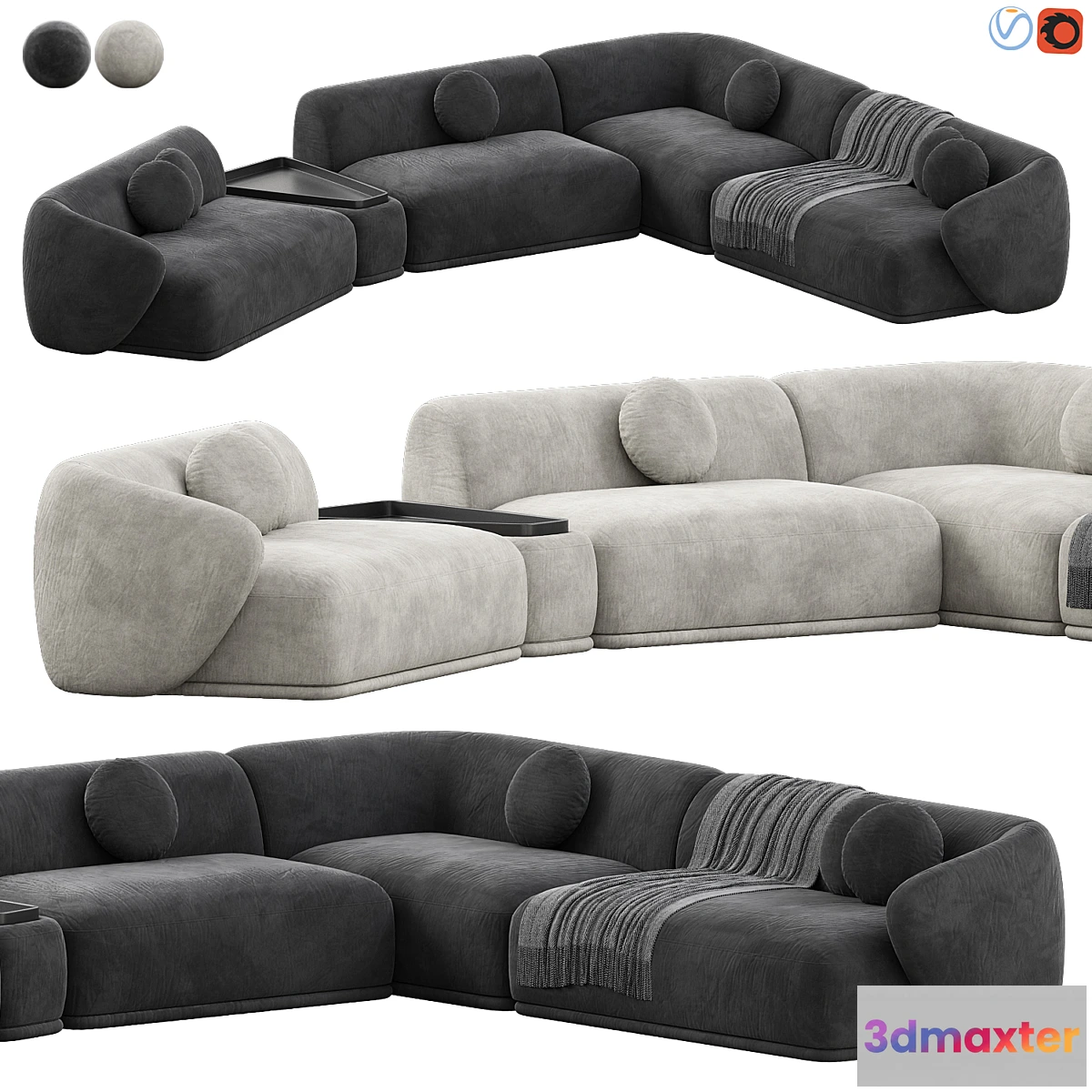 696536 - Rene Sofa by Meridiani Set 2 - No.2