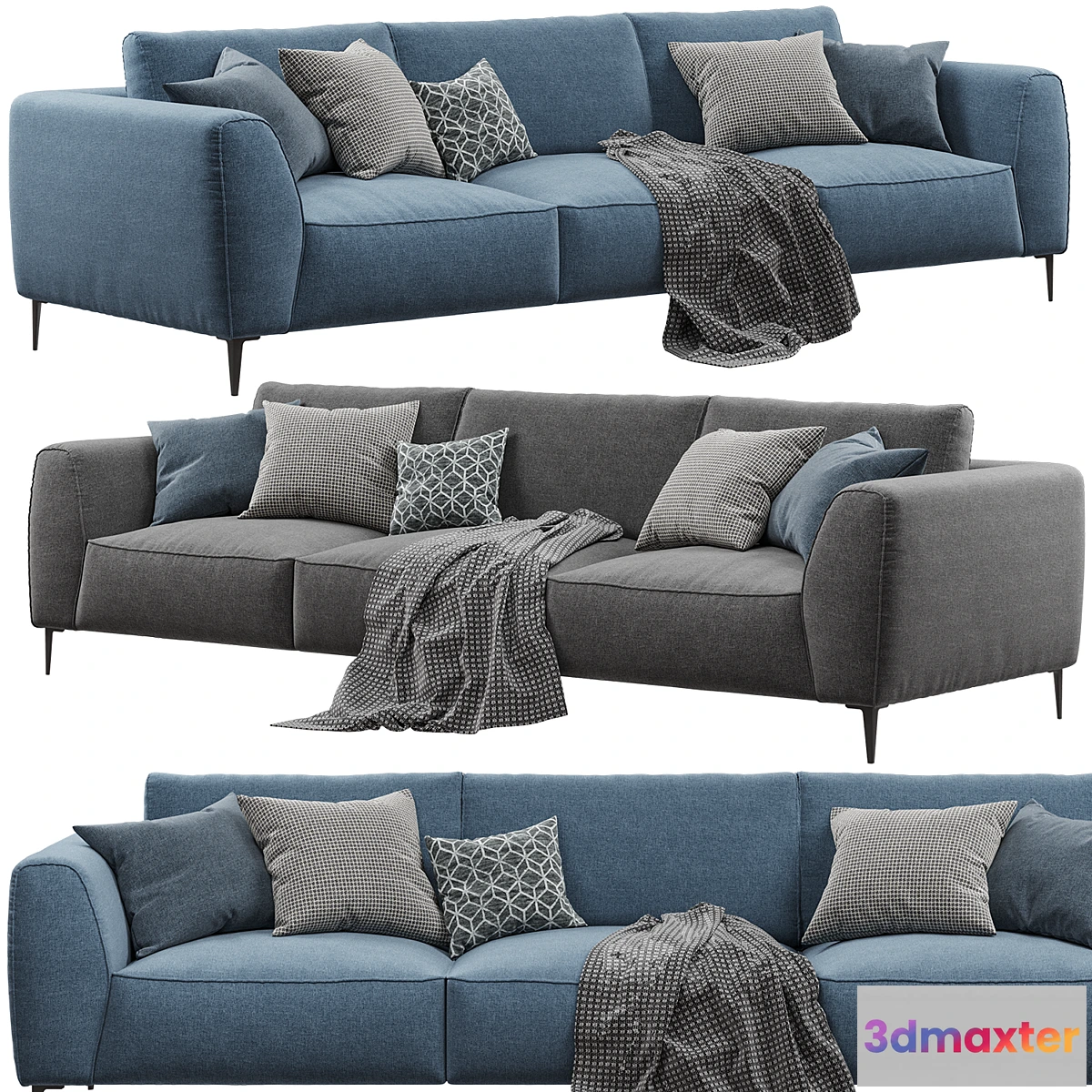696700 - Chateau dAx - Dudy (3-seat fabric sofa)