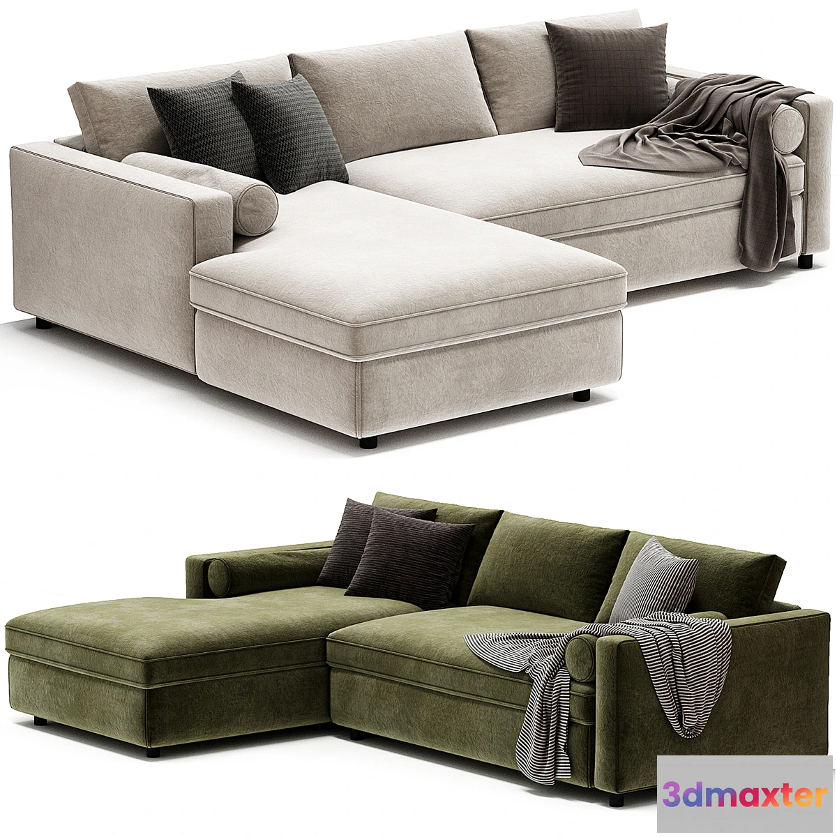 696752 - Aris Deep 2 Piece Left Arm Chaise Sectional Sofa