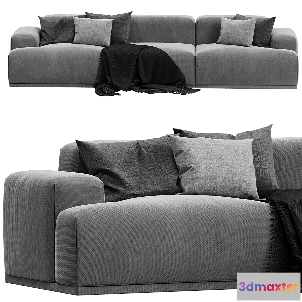 696920 - Connect Sofa 3 Seater Fabric Steelcut Trio gray