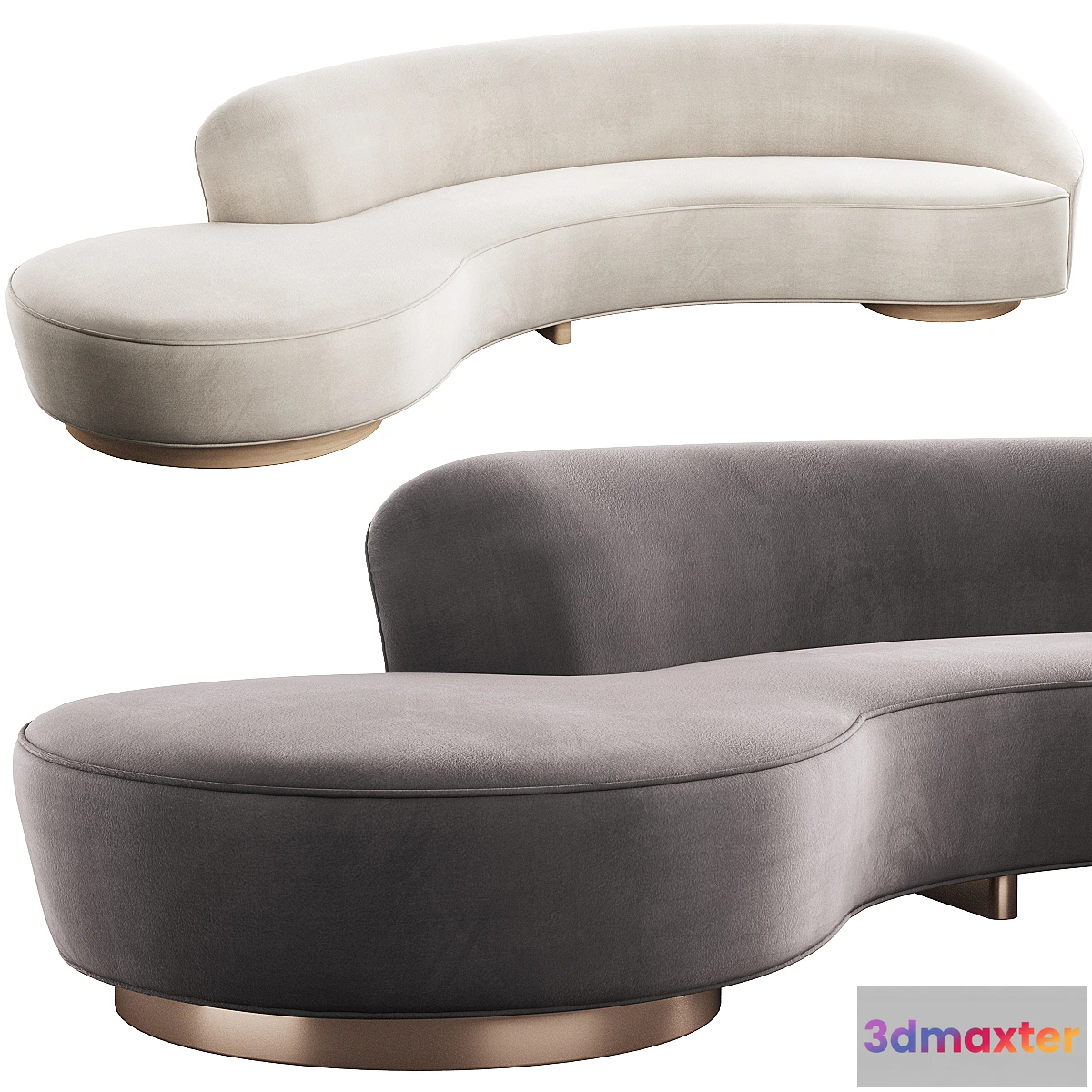 696932 - 005 Serpentine sofa with arm by Vladimir Kagan