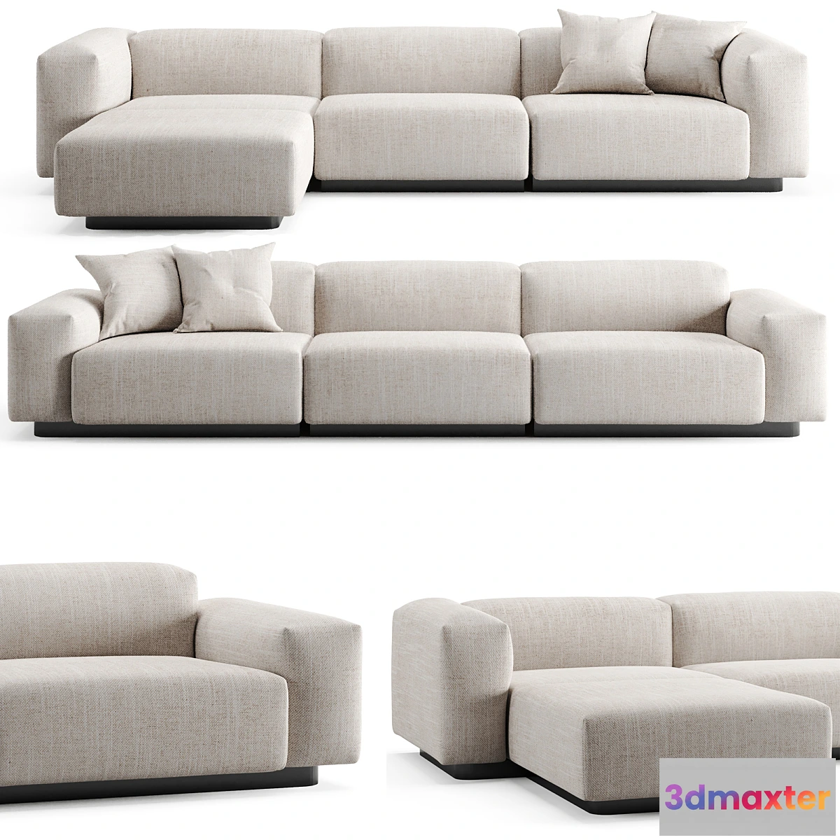 724938 - Vitra Soft Modular 3 Seat Longue Sofa - No.2