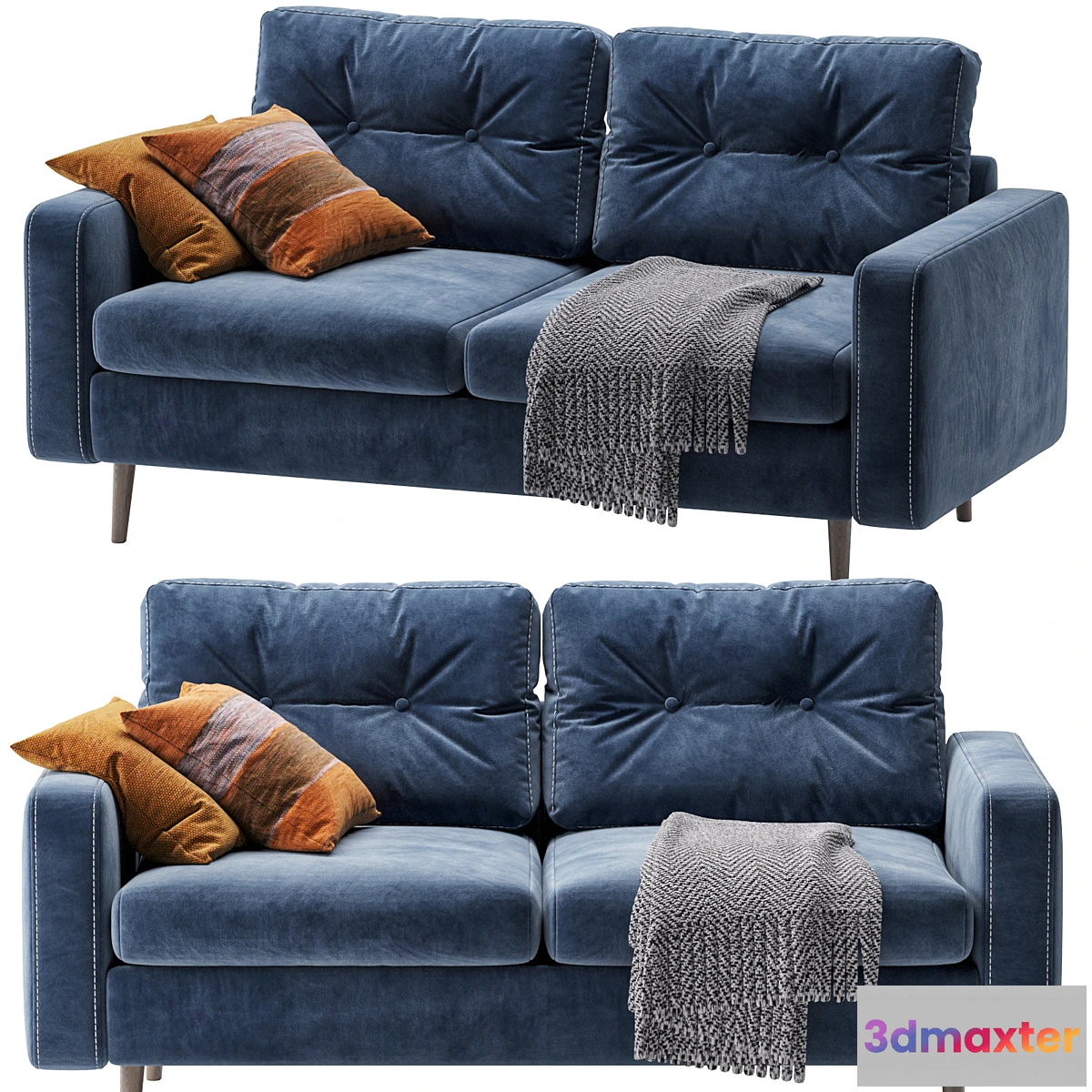 724960 - Sofa Deans Mini Velvet Blue - No.2