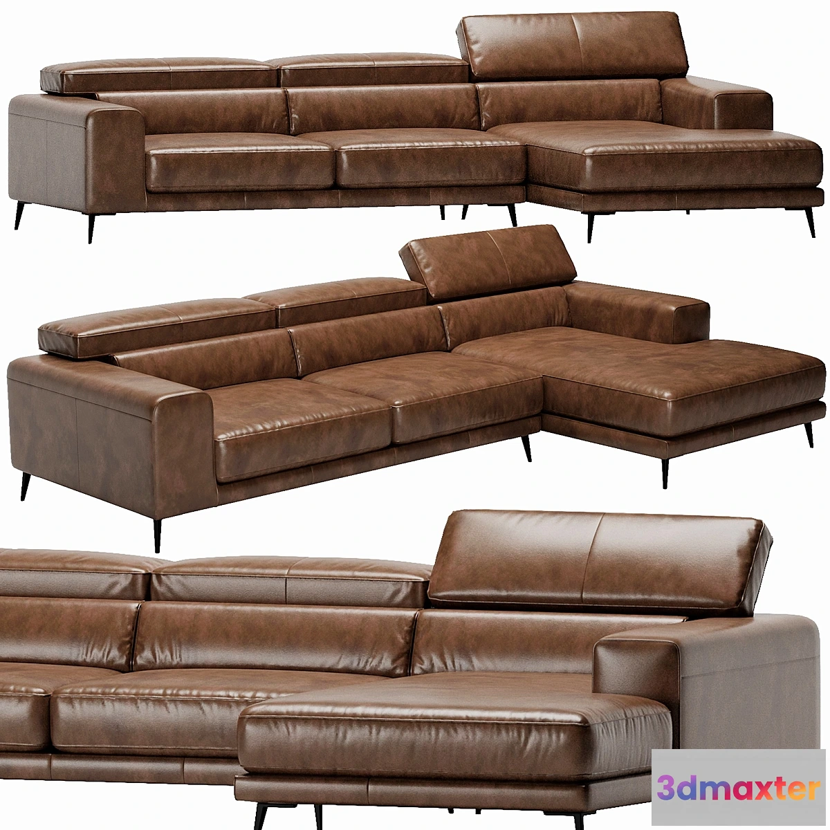 761987 - Ditre Italia Anderson Chaise Lounge Leather