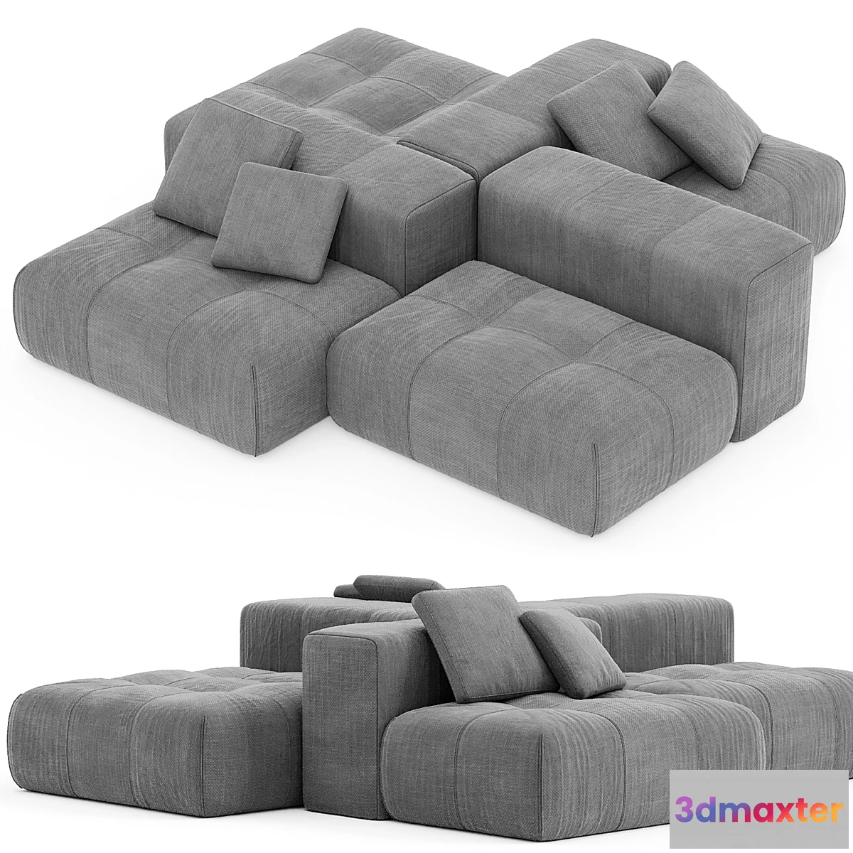 762891 - Saba Italia PIXEL Sectional fabric sofa with removable cover - No.2