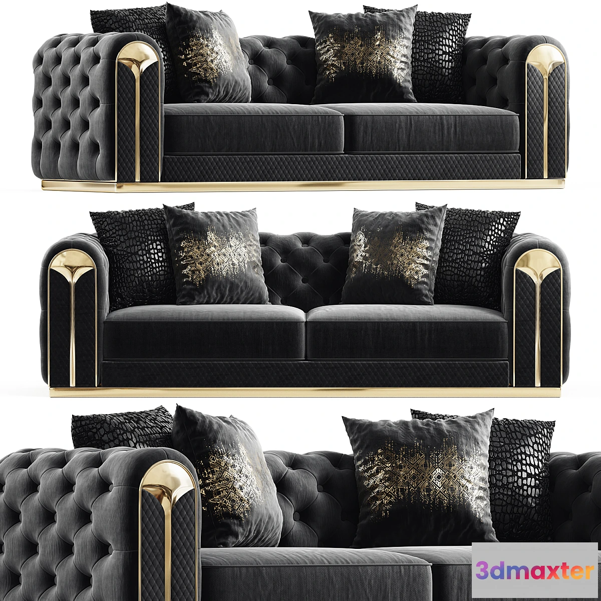 762899 - Violet Sofa 3 Seater Gray - No.2