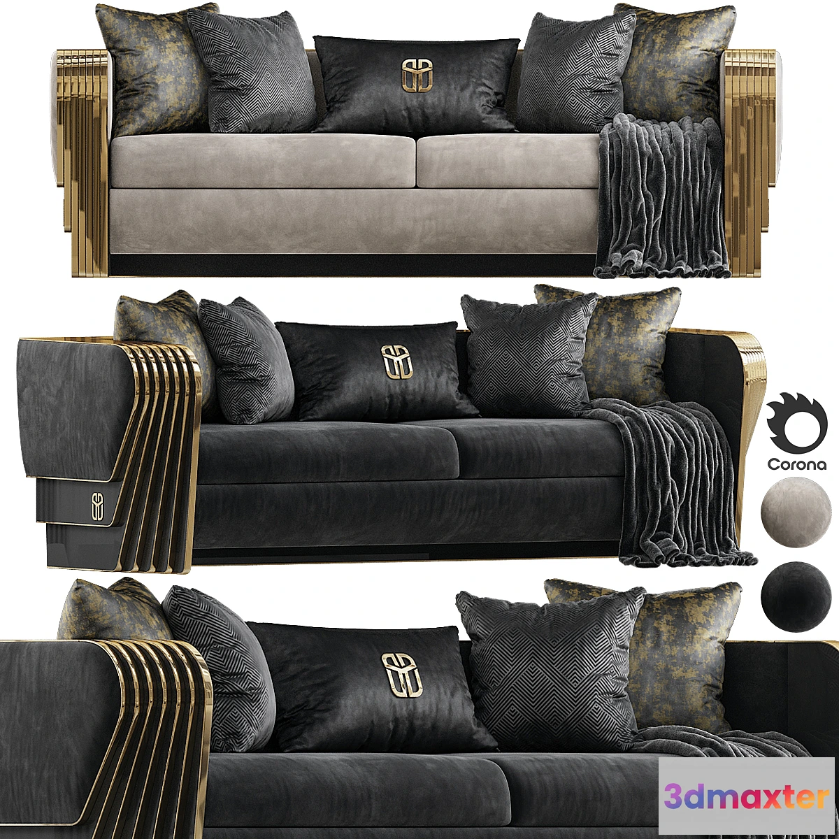763423 - Angelas Luxury Metal Sofa - No.2