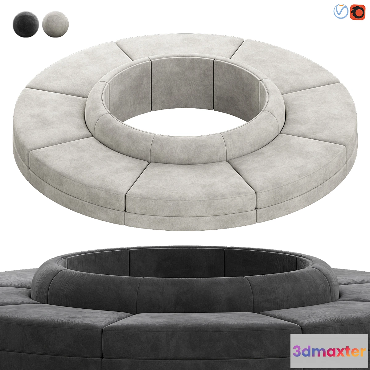 763605 - Maura Modular Convex Circle Sectional Sofa