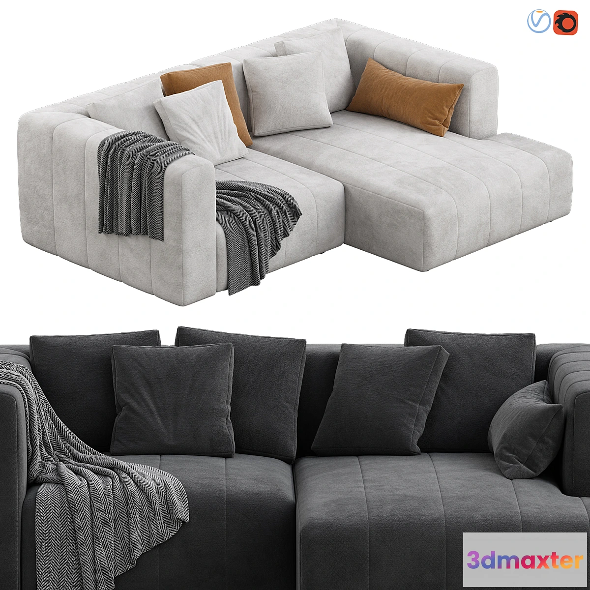 763737 - Langham Channeled 2 Piece Sectional Sofa - No.2