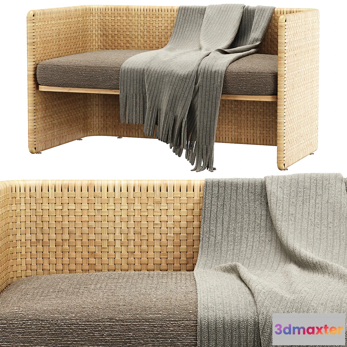 782722 - Monica rattan bench