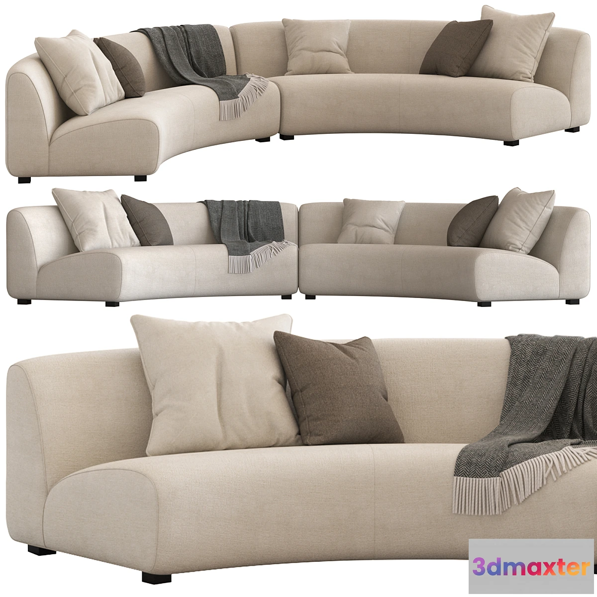 788014 - Coco Republic Adele Curved Modular Sofa - No.2