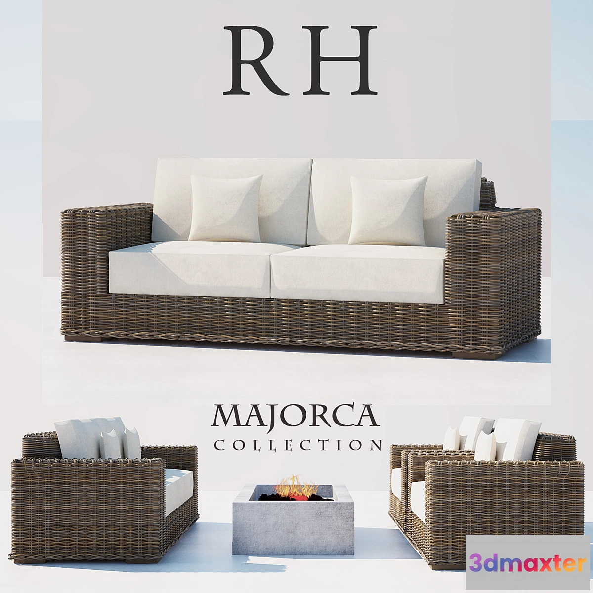 789400 - RH RATTAN SOFA SET - No.3