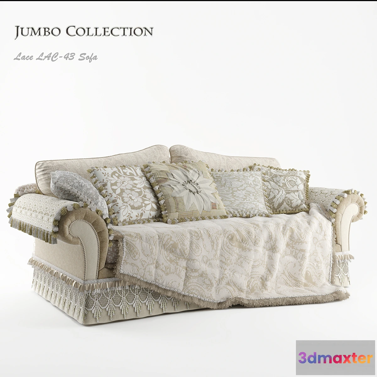 789554 - Jumbo Collection Promenade Lace LAC-43 3-seat sofa - No.2