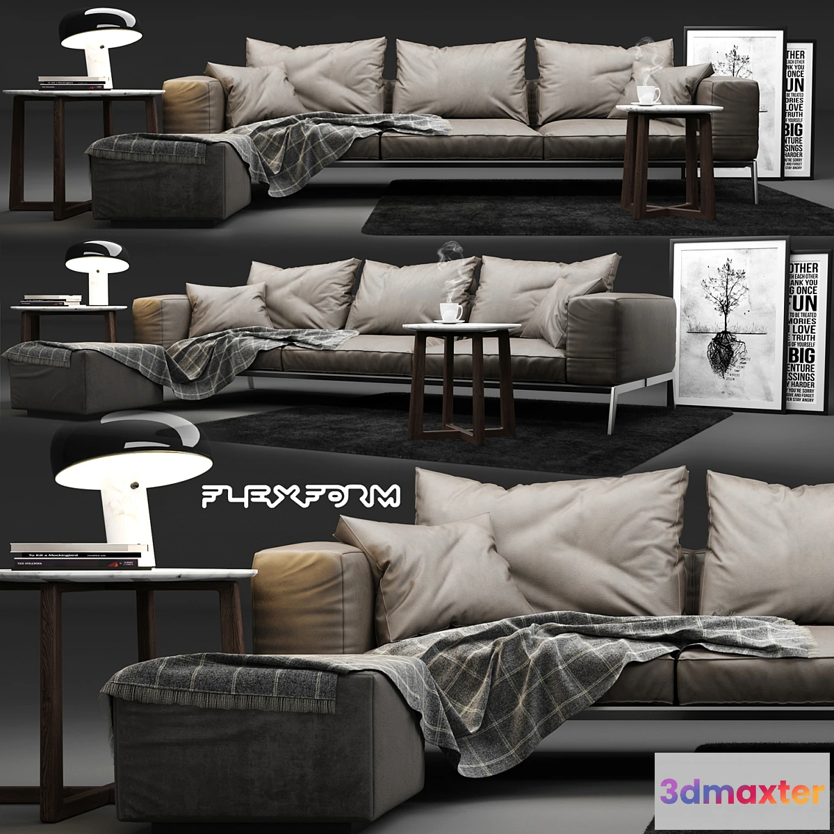 790256 - Flexform Lifesteel Sofa - No.3