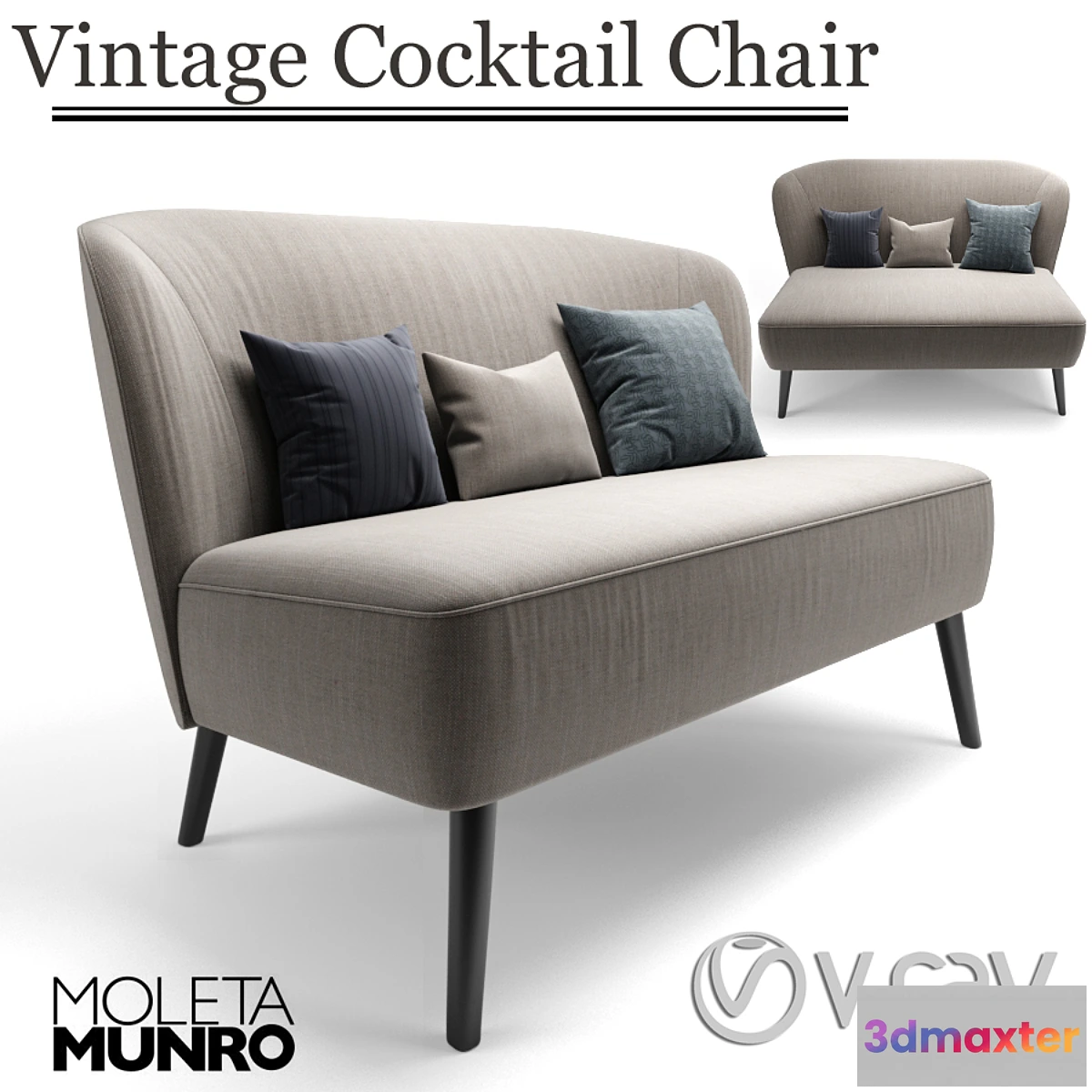 797324 - Vintage Cocktail Sofa With Pillow - No.2