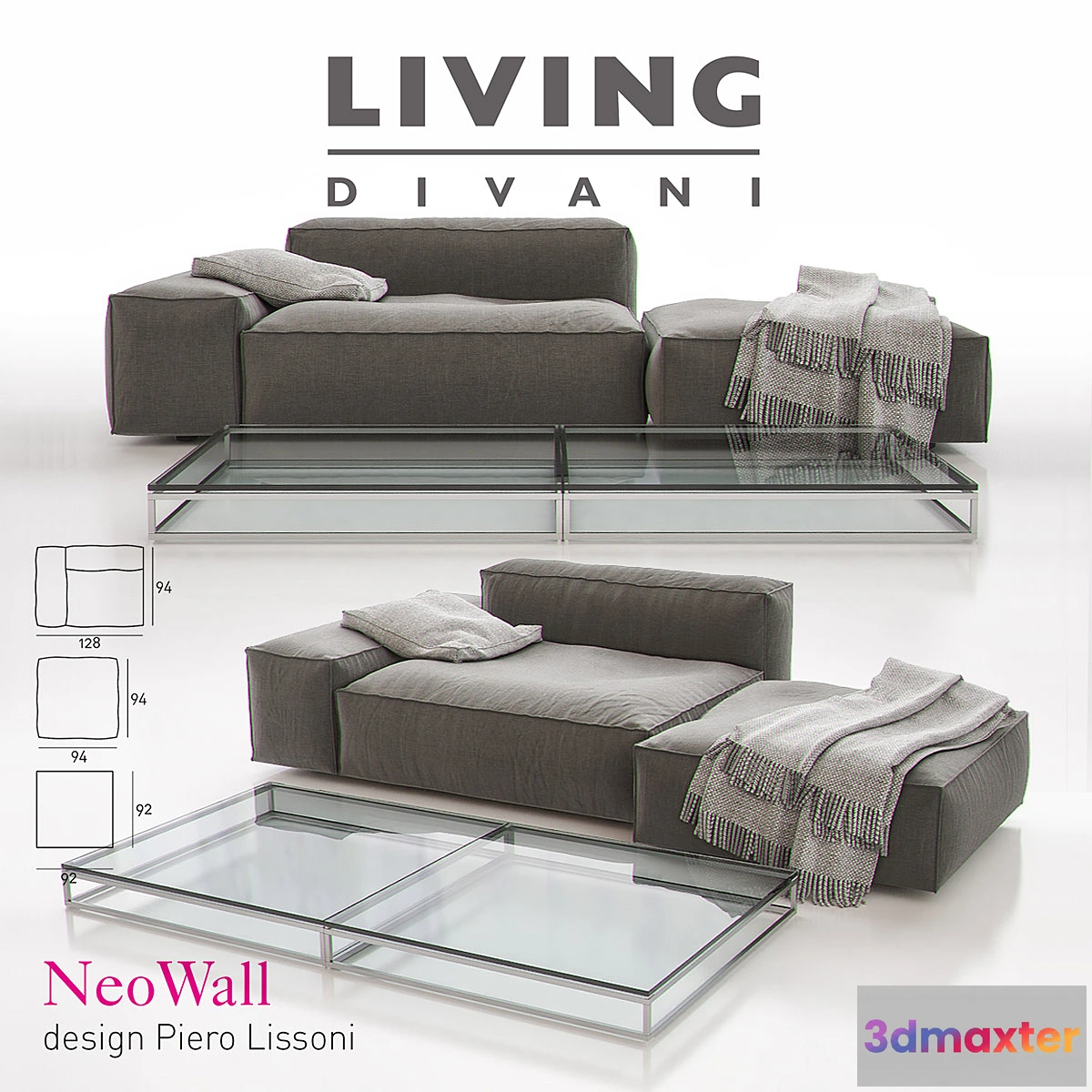 806280 - LIVING DIVANI - NEOWALL Sofa Composition II - No.3