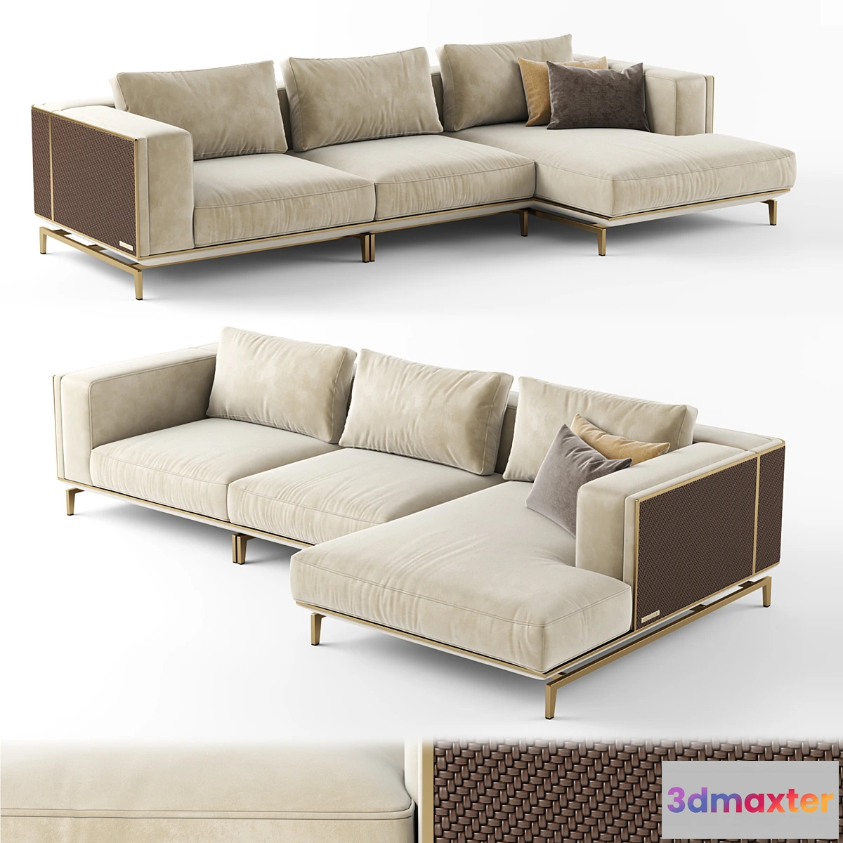 818628 - Visionnaire  Backstage sofa with chaise longue - No.3