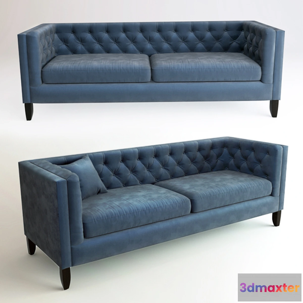 820620 - Midnight Blue Kendall Velvet Sofa